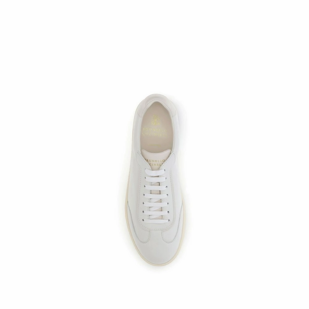 Comfortable Business Casual Shoes Brunello Cucinelli White Rubber Low Top Sneakers