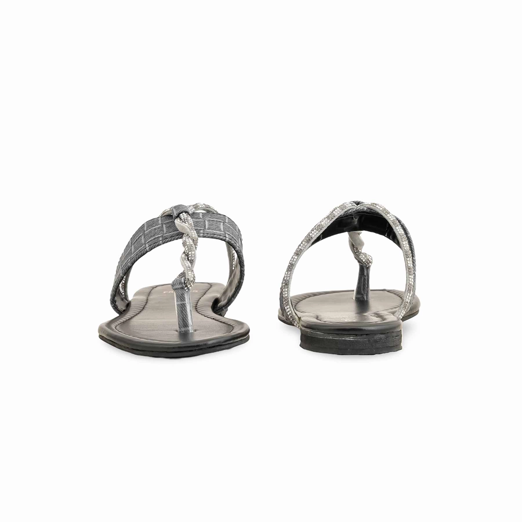 Drop Shoes And Flat Feet Black Formal Chappal For Women FR0555