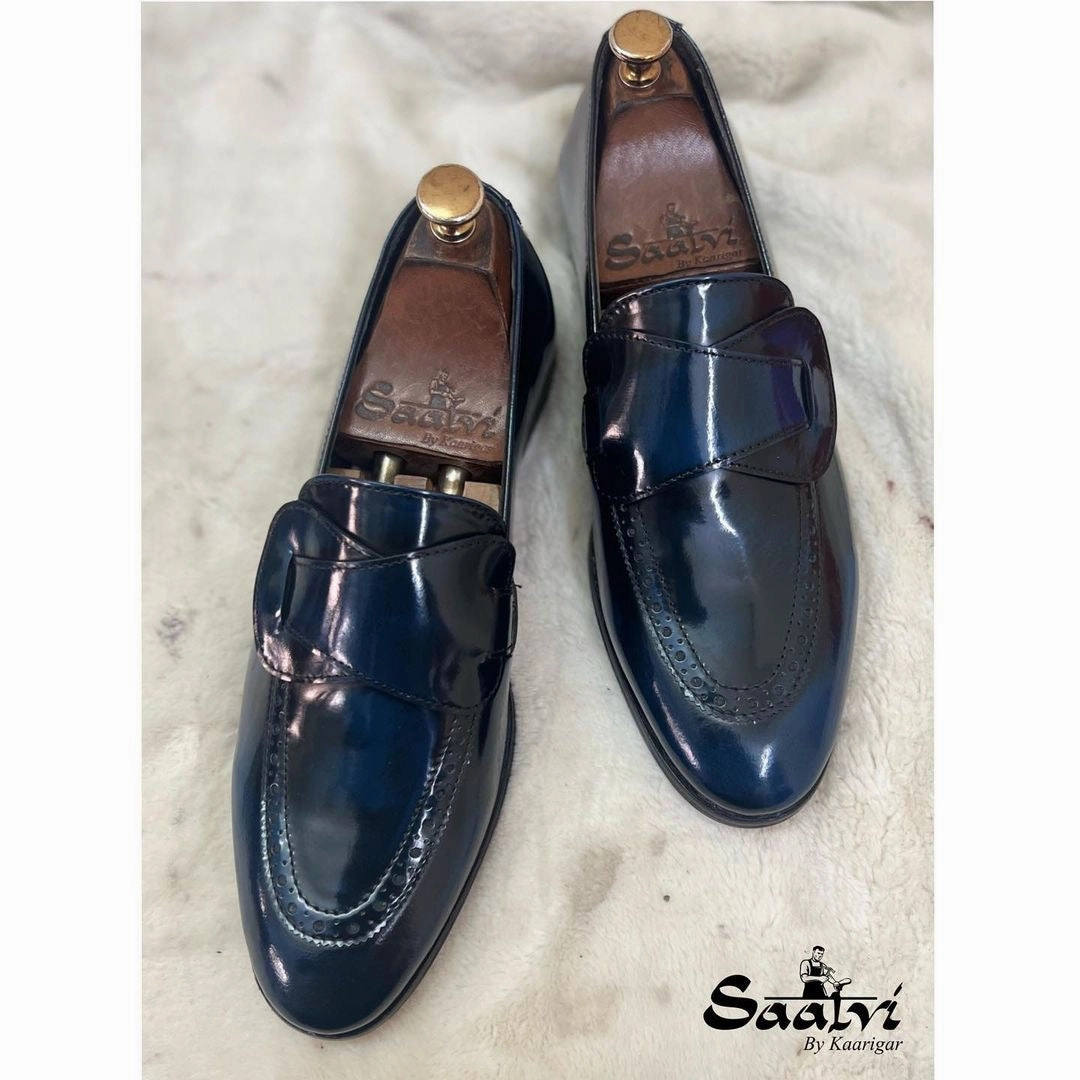 Butterfly Loafers Blue Brushoff Bally Shoes Loafers