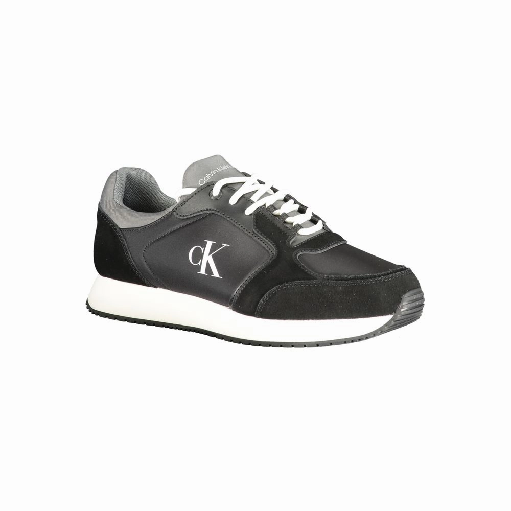 Calvin Klein Black Leather Men Sneaker Patina Sneakers