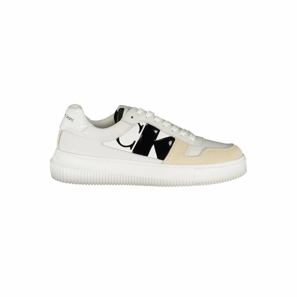 Oxford Sneakers Calvin Klein Elegant White Lace-Up Sneakers with Contrast Detail