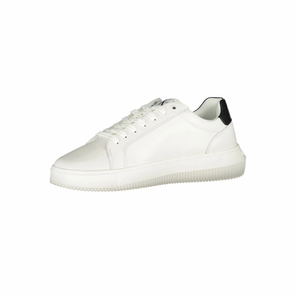 Cognac Casual Shoes Calvin Klein Sophisticated White Lace-Up Sneakers
