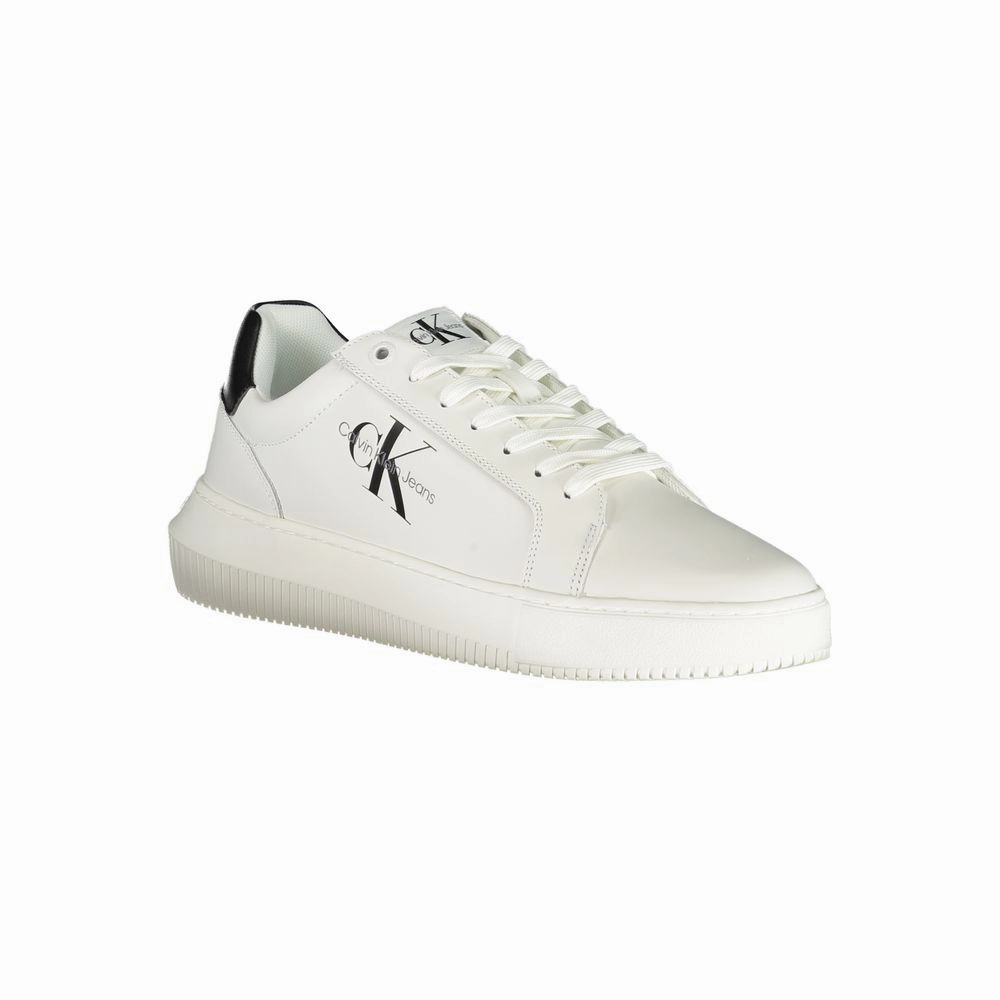 Grey Shoes Casual Calvin Klein Sophisticated White Lace-Up Sneakers
