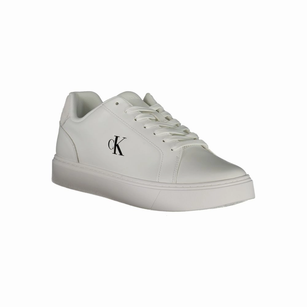 Calvin Klein White Leather Men Sneaker Sneakers For Basketball