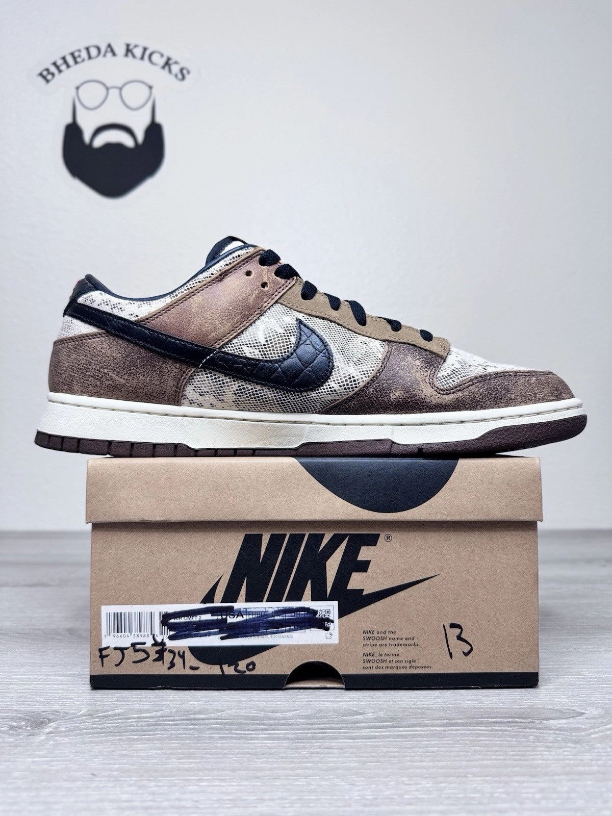 Asics Gel-sonoma 7 Running Shoes Size 13 - Nike Dunk Low Premium Co.jp Brown Snakeskin Fj5434-120 Preowned