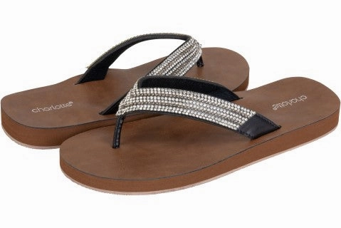 Charlotte Ladies Faux Leather Fashion Flip Flops Pro Flip Flops