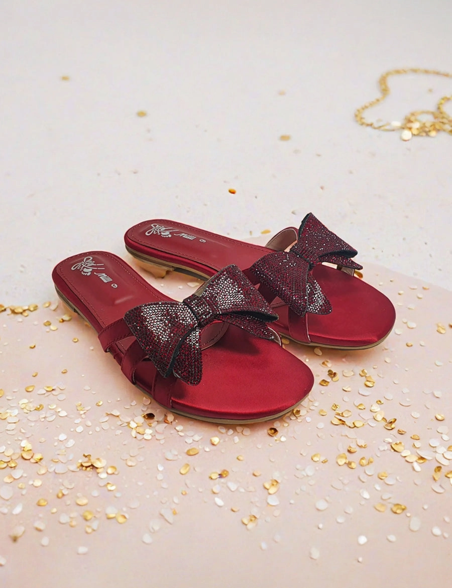 Maroon Fancy Slippers Ora Recovery Slide 2