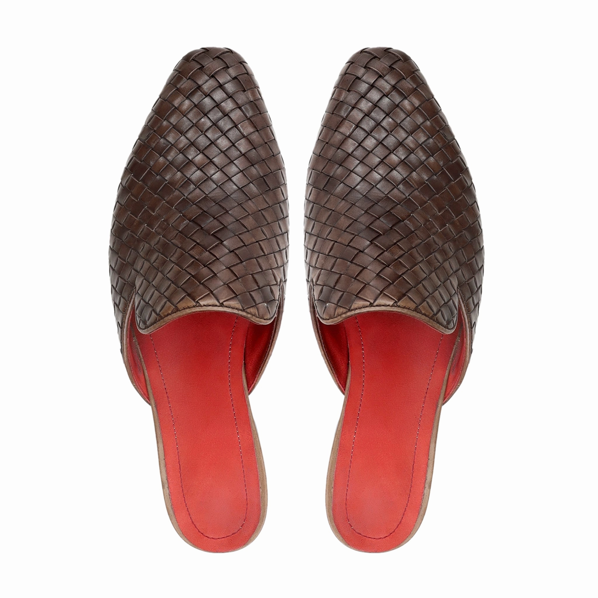 Flop Flop Slippers Chicito - Men's Dark Brown Hand Woven Calf Leather Slipper