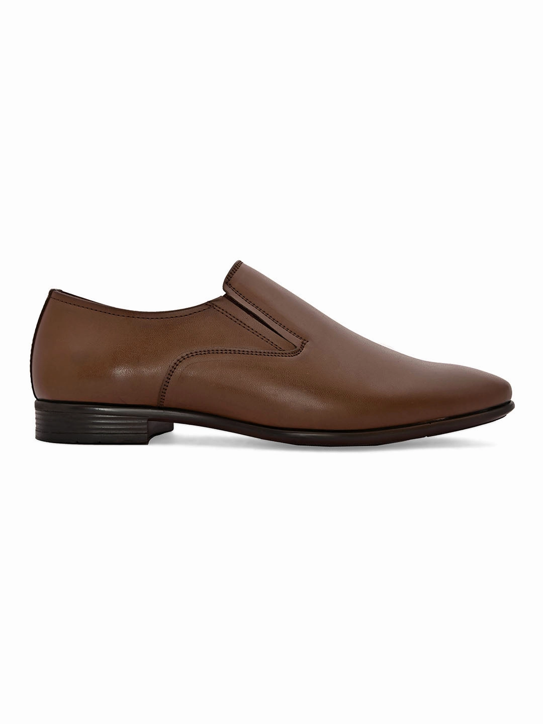 Mode Brown Slip-Ons White Leather Loafers