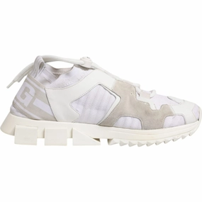 Dolce & Gabbana White Mesh Sorrento Trekking Sneakers Shoes Zoom Vomero 5 Sneakers Phanton Dust/metallic Silver
