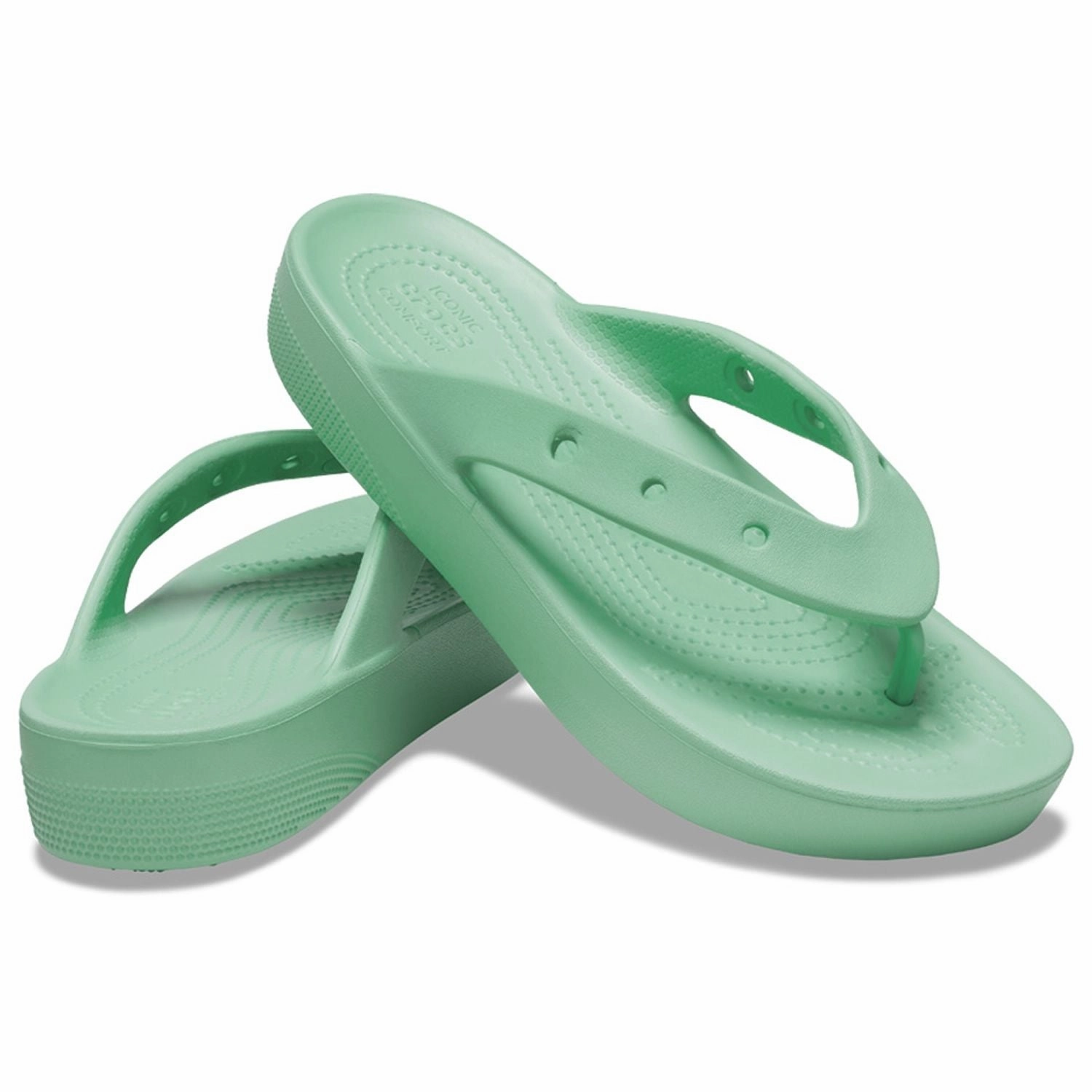Crocs Classic Platform Flip (207714) - Jade Stone Rhinestone Cross Flip Flops