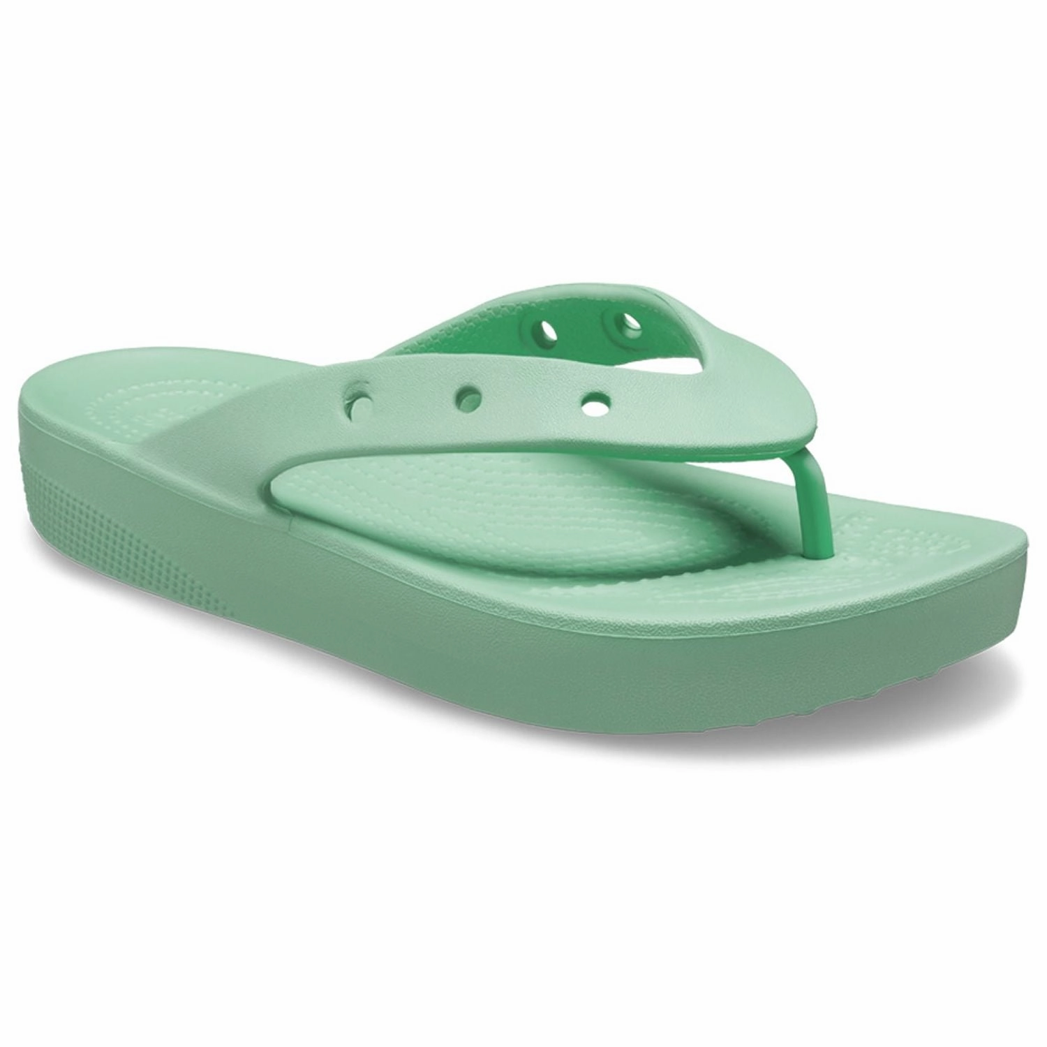 Crocs Classic Platform Flip (207714) - Jade Stone Flip Flops With Good Traction