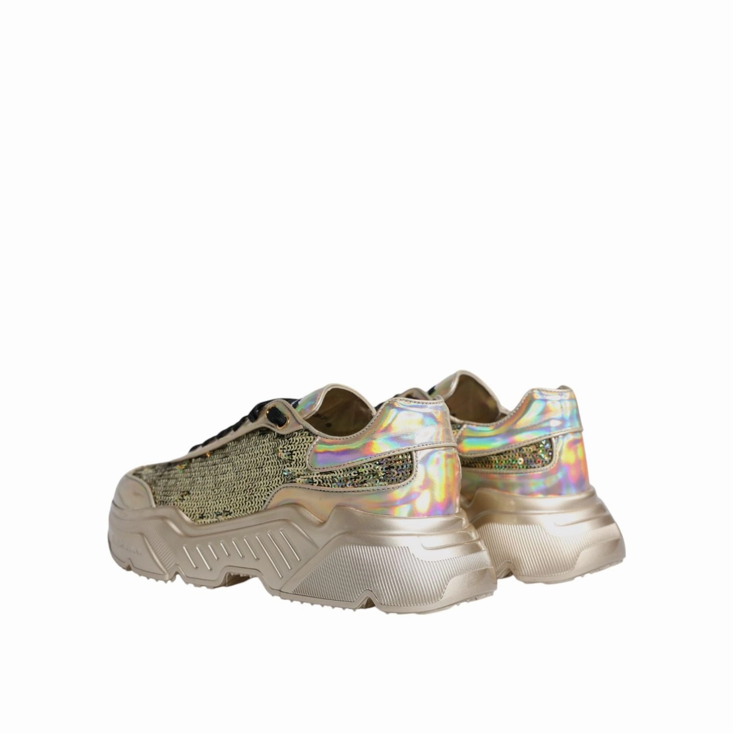 Best Office Sneakers Dolce & Gabbana Gold Sequin Iridiscent Daymaster Sneakers Shoes