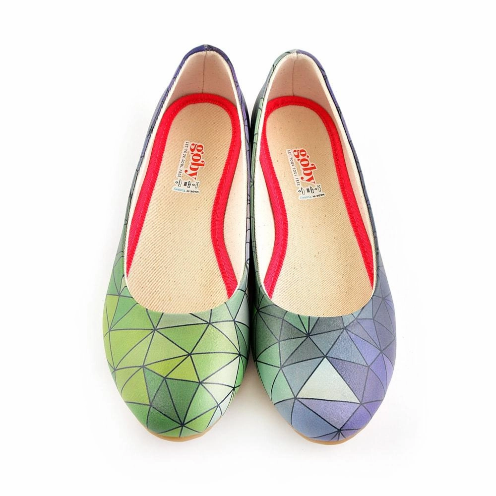 Flat Shoes Crystals Colored Prismas Ballerinas Shoes 1094