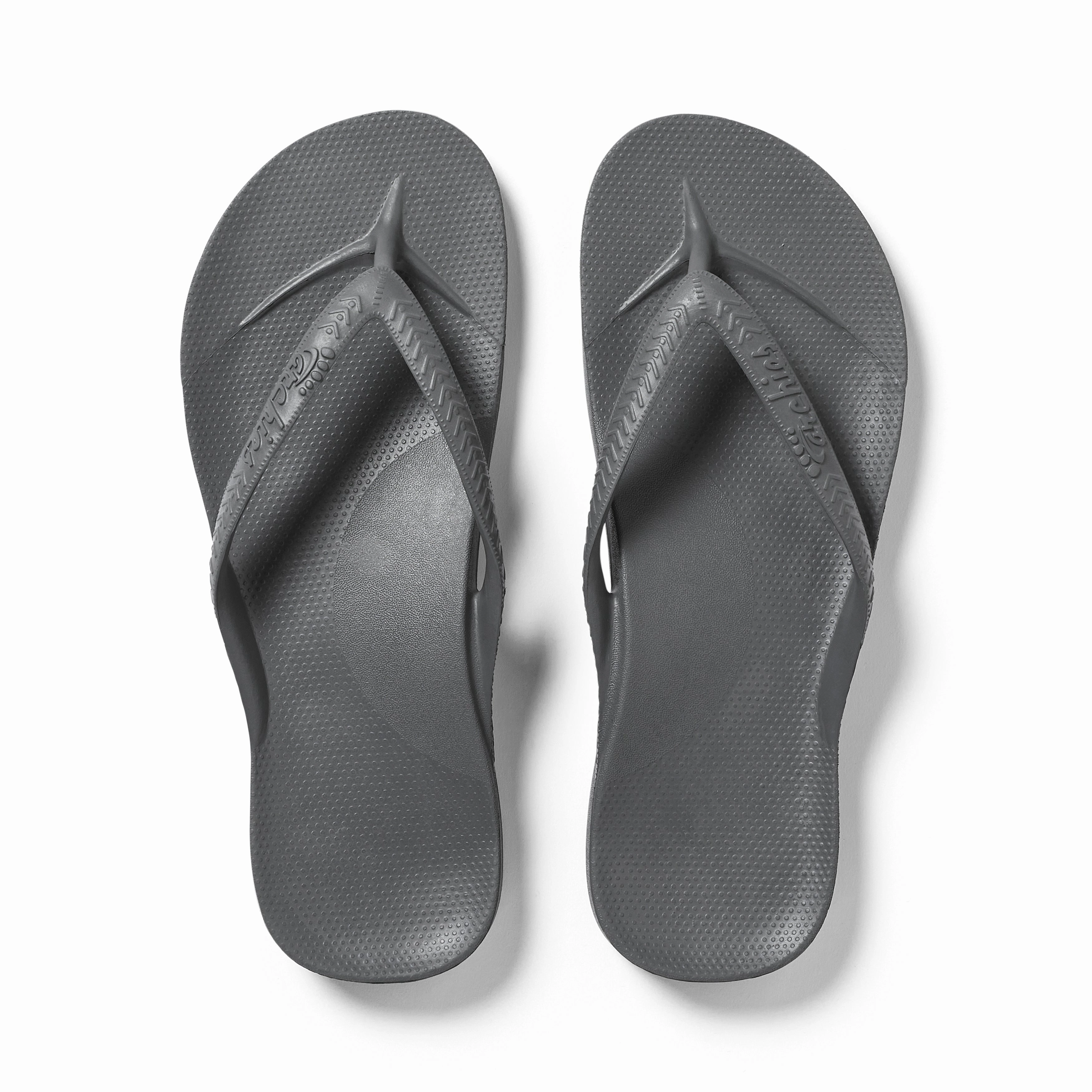 ARCH SUPPORT THONGS - Charcoal Flip Flop Donut Shop