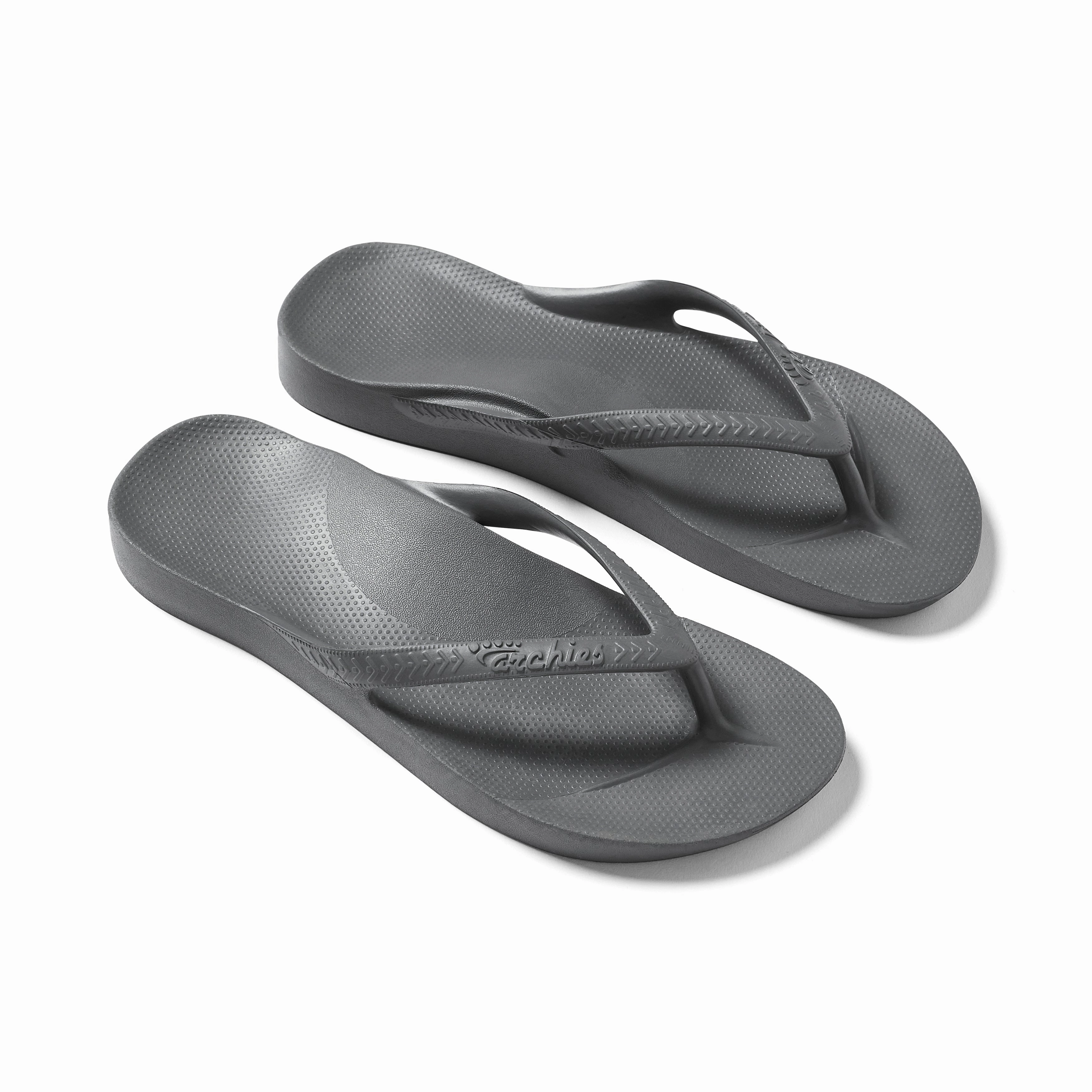ARCH SUPPORT THONGS - Charcoal Flip Flops Wildwood