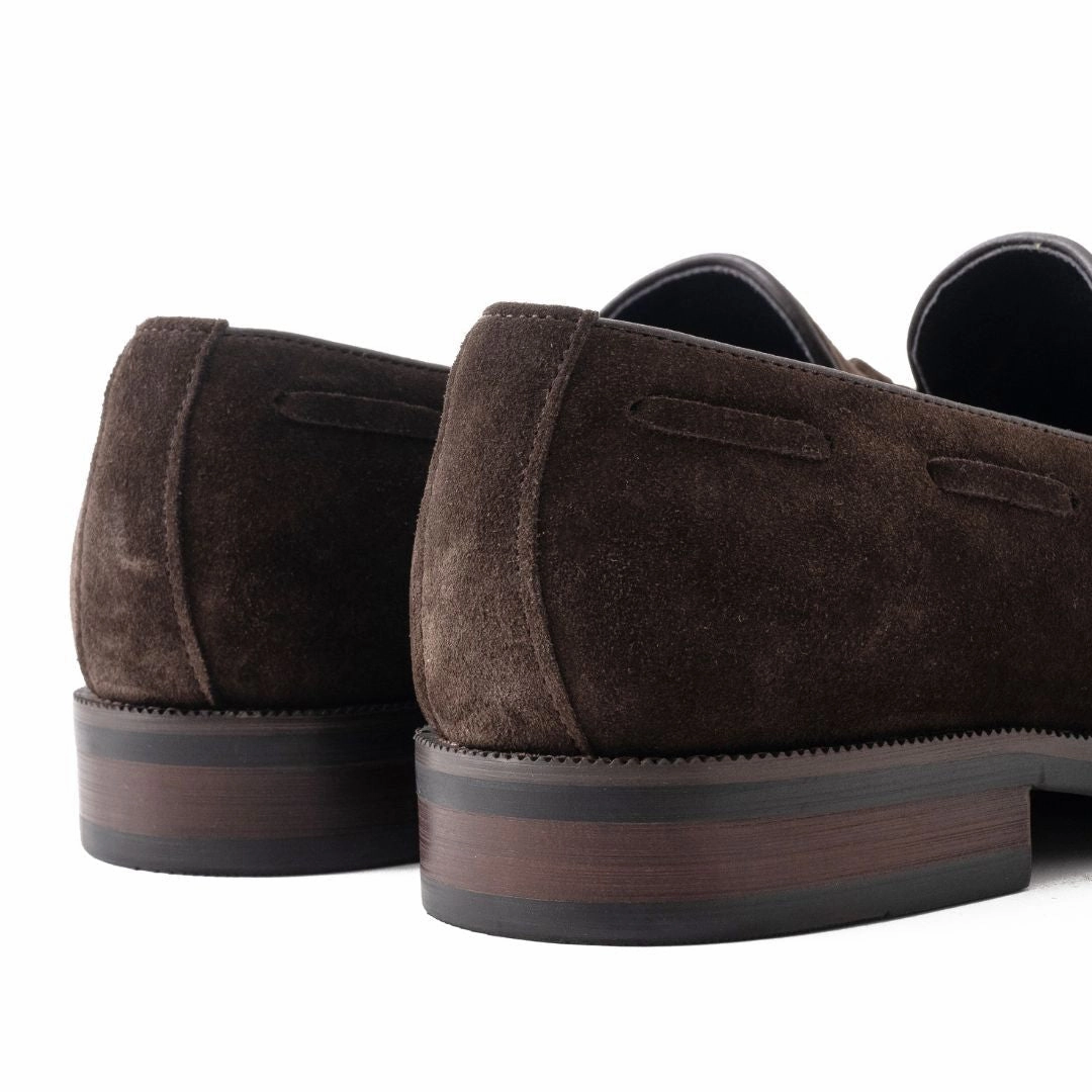 Grasshopper Loafers OURTHREE Lewis Suede Leather Loafers Men - BRN