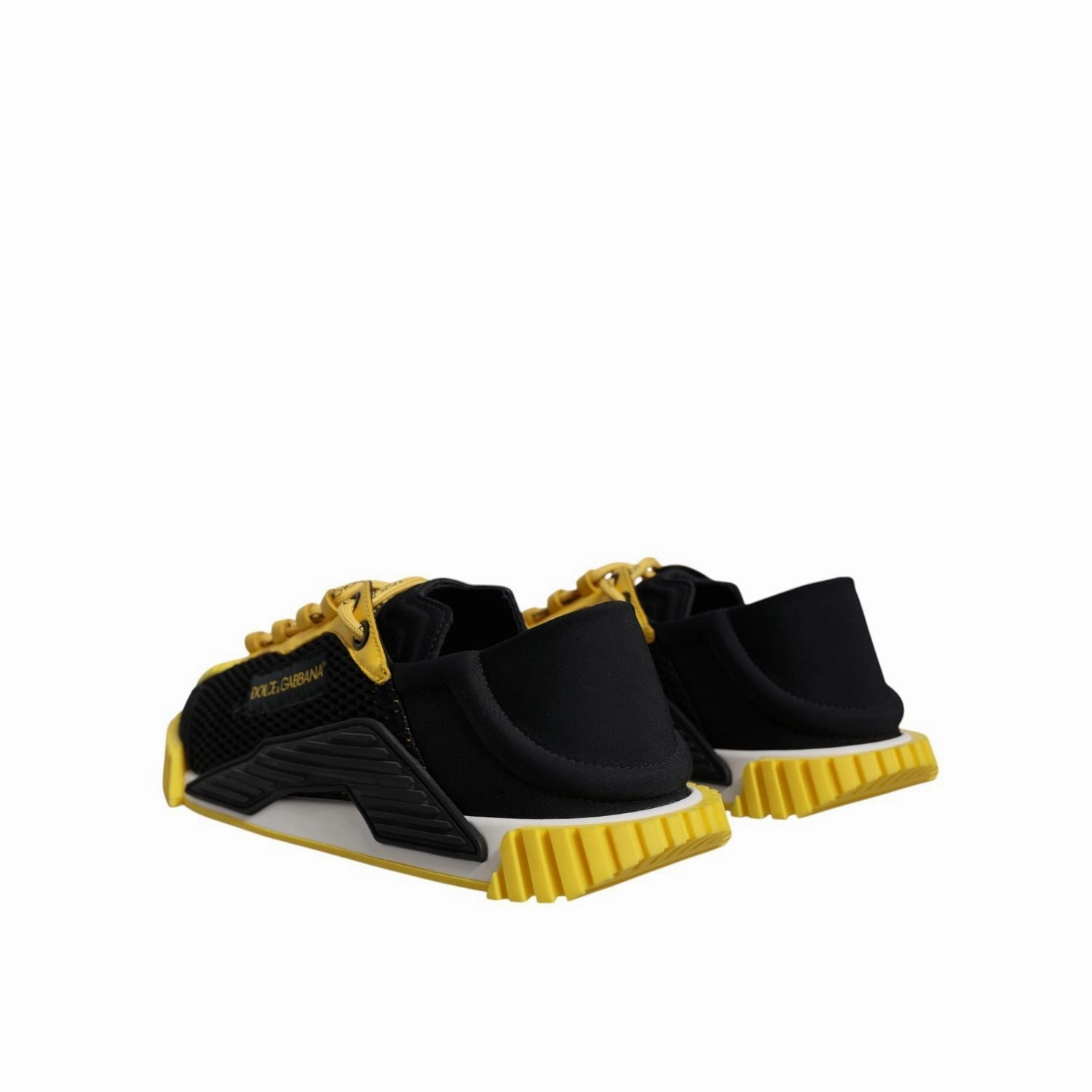 Dolce & Gabbana Black Yellow Low Top NS1 Sneakers Shoes Valentine's Day Sneakers