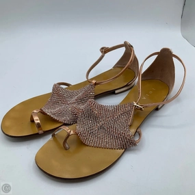Wearing Flip Flops On Plane Sandals Flip Flops By Cma In Rose Gold, Size: 7.5