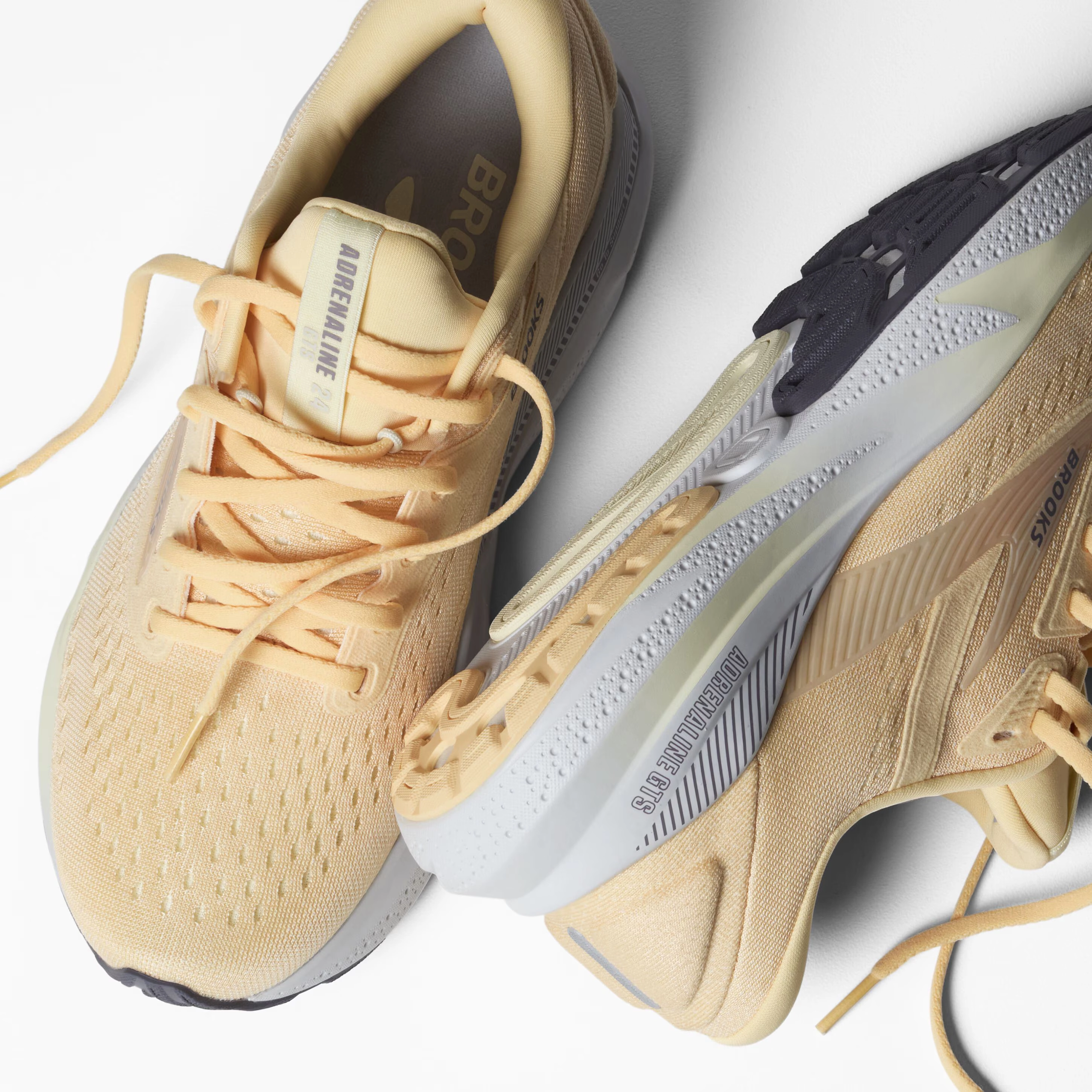 Running In Barefoot Shoes Women's Brooks Running Adrenaline GTS 24 Road Running Shoe in Sherbert/Oyster/Sylvan