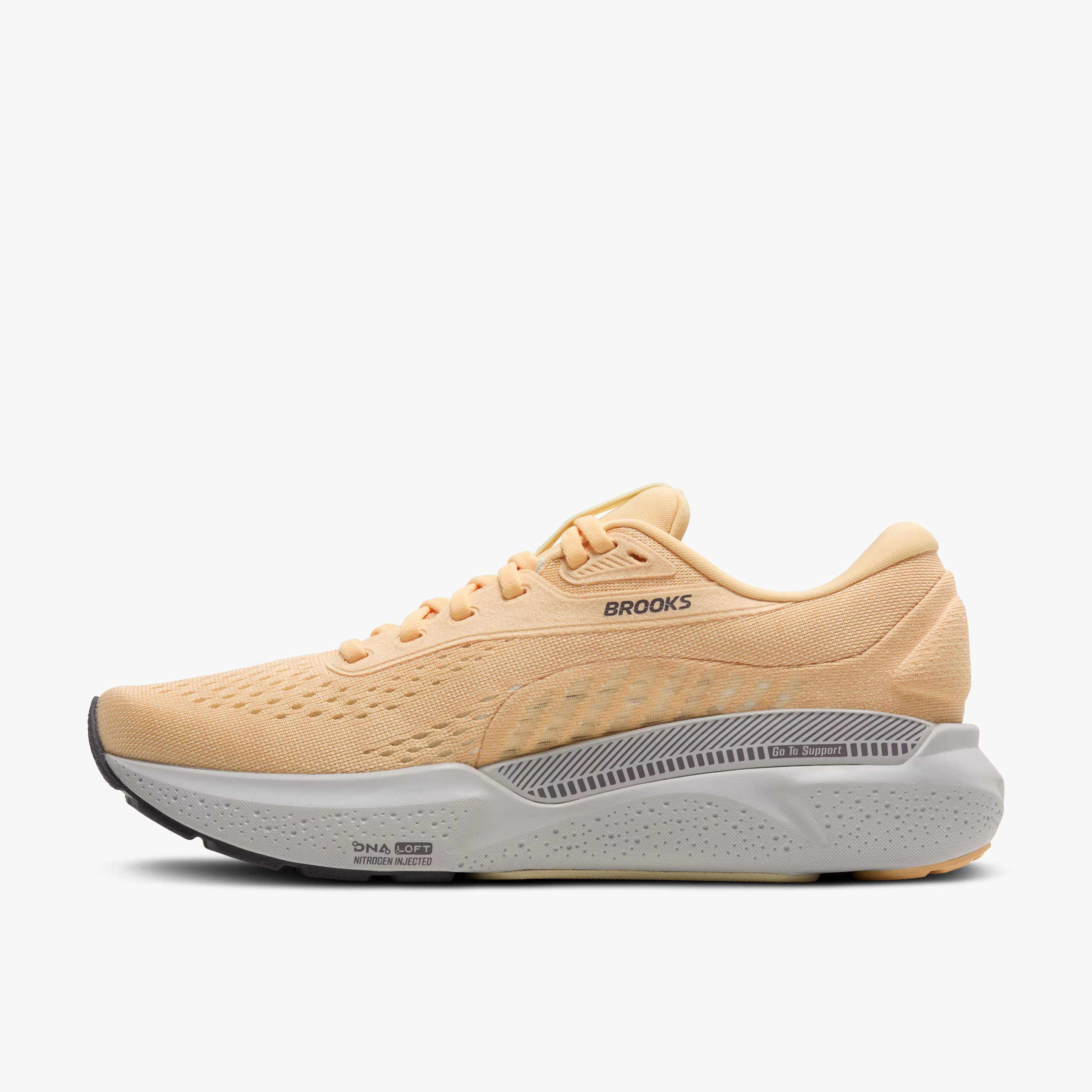 Running Shoe On Sale Women's Brooks Running Adrenaline GTS 24 Road Running Shoe in Sherbert/Oyster/Sylvan