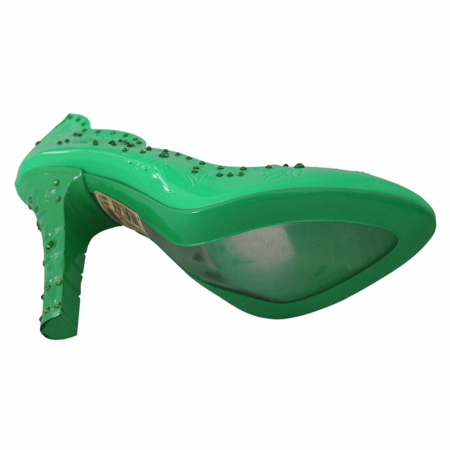 Boc Sandals Dolce & Gabbana Green Crystal Floral Heels CINDERELLA Shoes