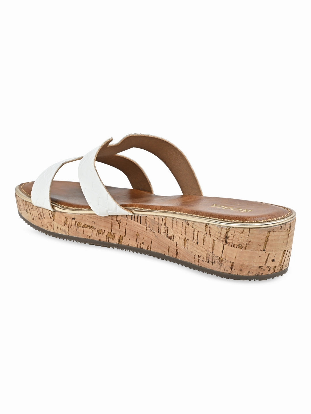 Casual Plus Formal Shoes Rocia By Regal White Women Textured Slip On Sandals