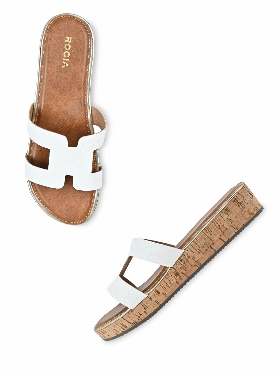 Rocia By Regal White Women Textured Slip On Sandals Casual Shoes Ebay