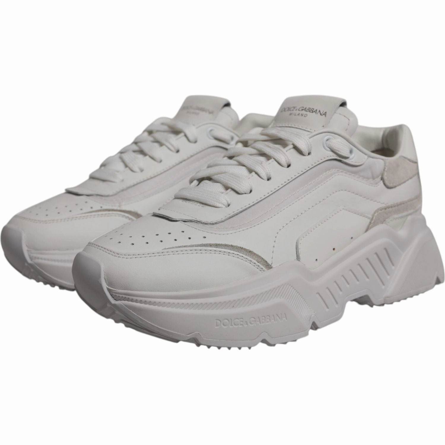 Dolce & Gabbana White Daymaster Low Top Sneakers Shoes Wedge Heel Sneakers