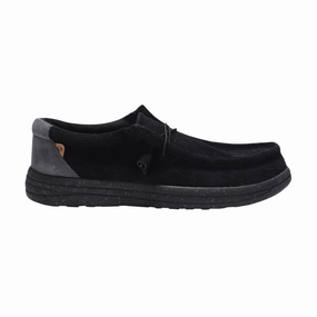 Lamo Mens Paul Slip-On Shoes Black Corduroy | Comfortable Casual Loafers Hushpuppy Loafers