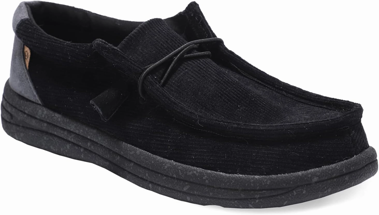 Lamo Mens Paul Slip-On Shoes Black Corduroy | Comfortable Casual Loafers Chucnky Loafers