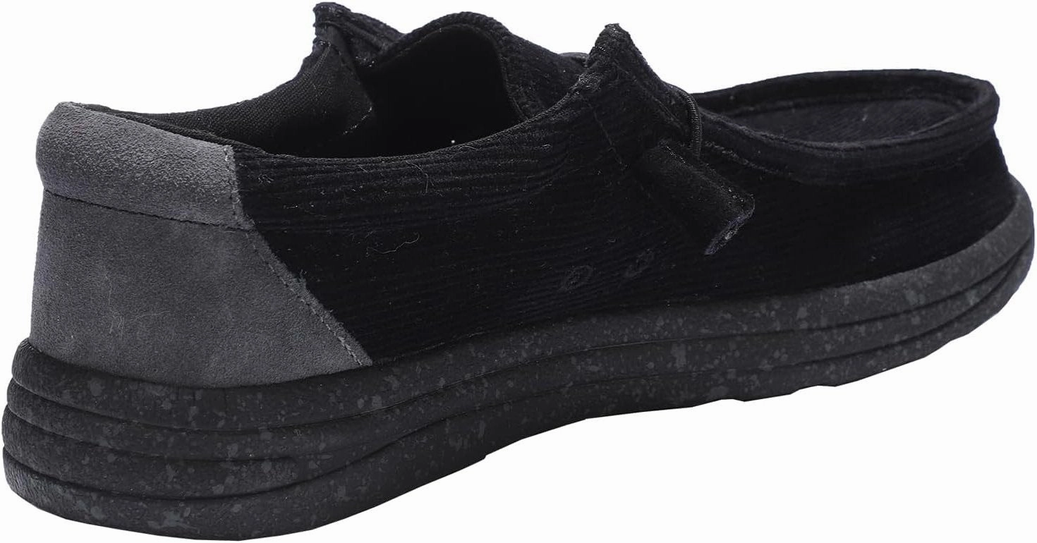 Lamo Mens Paul Slip-On Shoes Black Corduroy | Comfortable Casual Loafers Edhen Milano Loafers