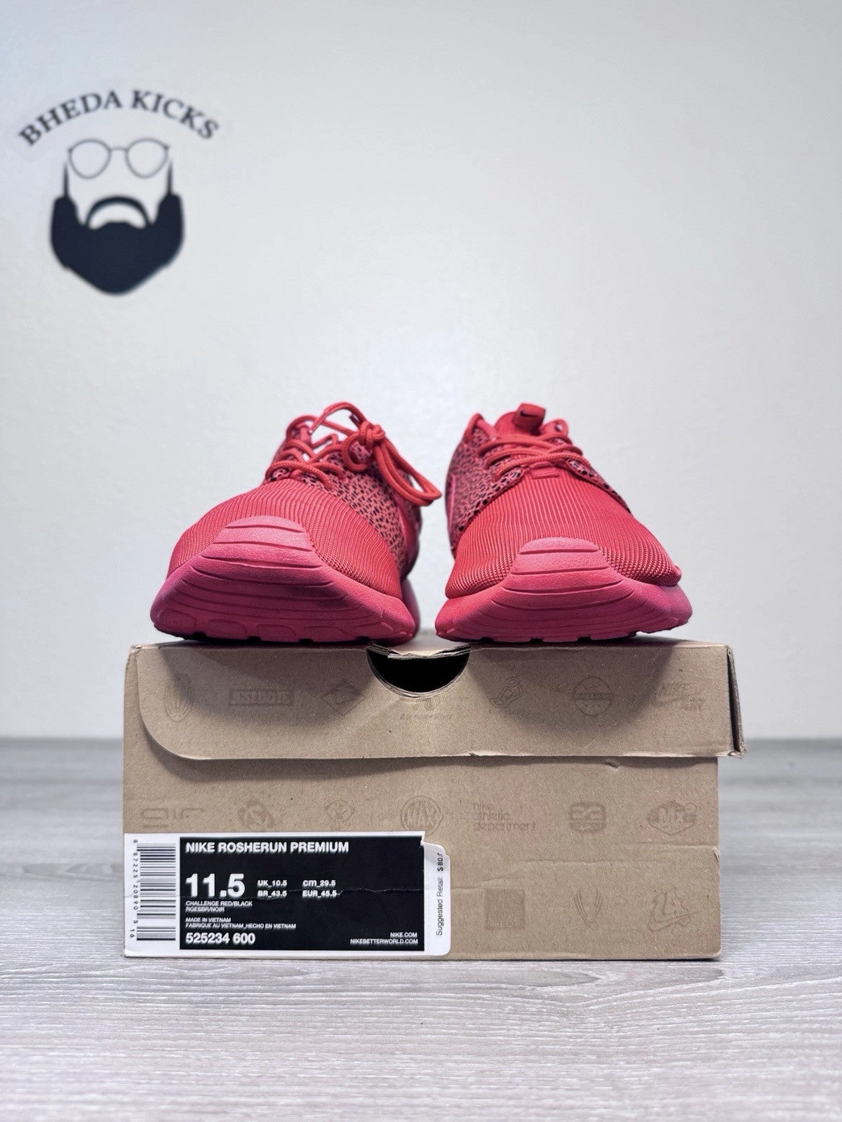 Size 11.5 - Nike Roshe Run Safari Challenge Red Authentic 525234-600 Asics Shoes San Marcos Outlet