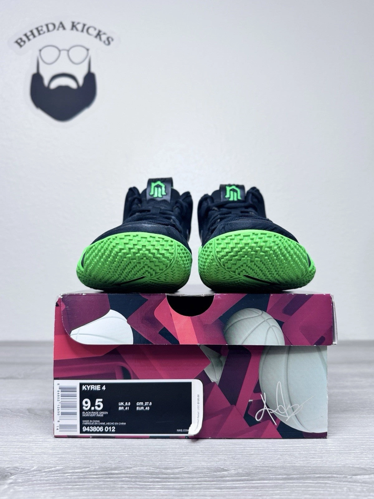 Asics Touch Rugby Shoes Size 9.5 - Nike Kyrie 4 Halloween Sneakers Black Green 943806-012 Preowned