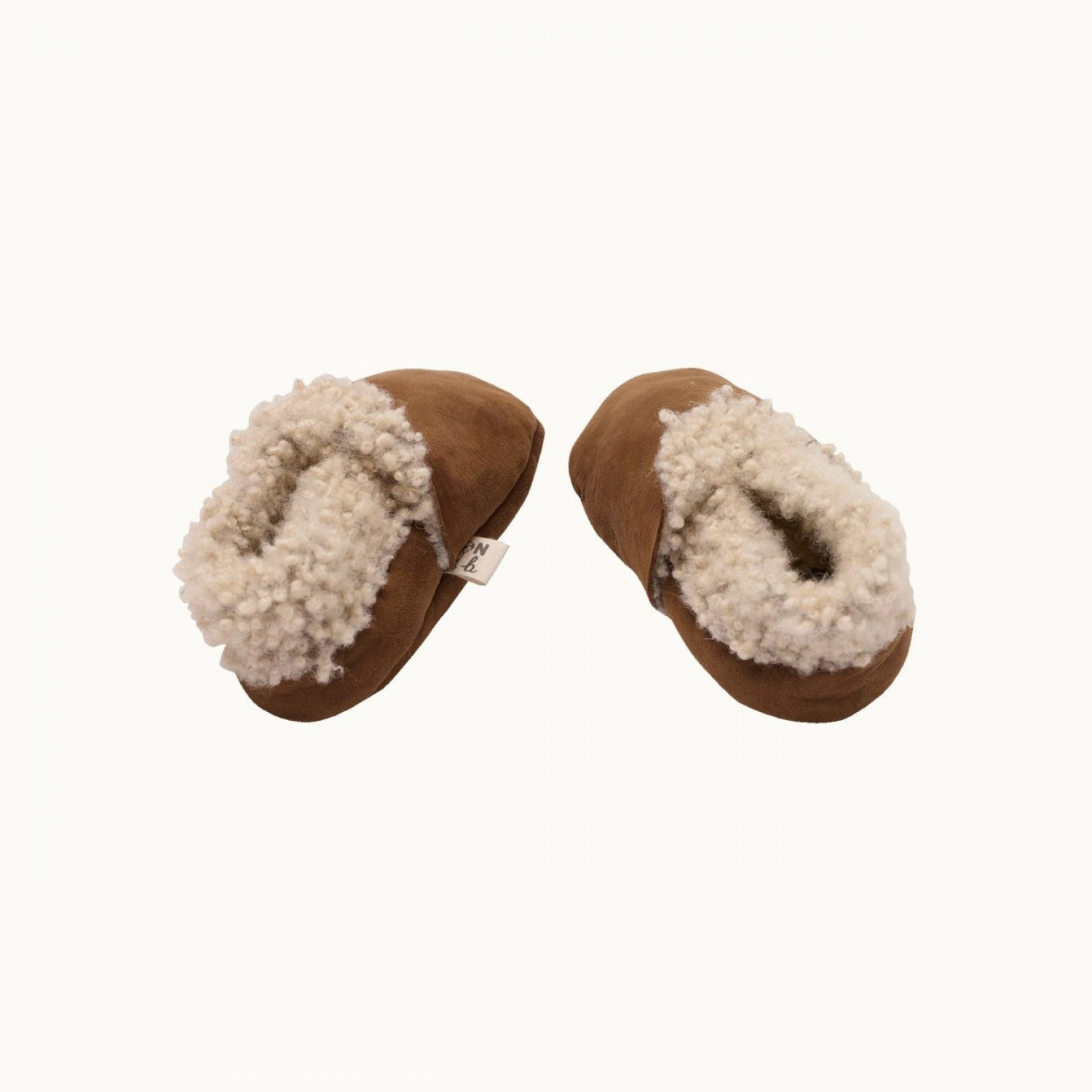 Wool Slippers Nature Baby Lambskin Booties Cinnamon