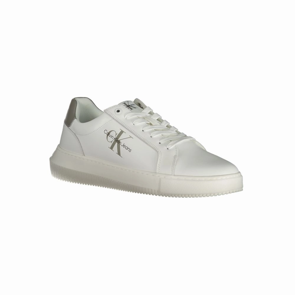 Calvin Klein White Leather Men Sneaker Supination Sneakers