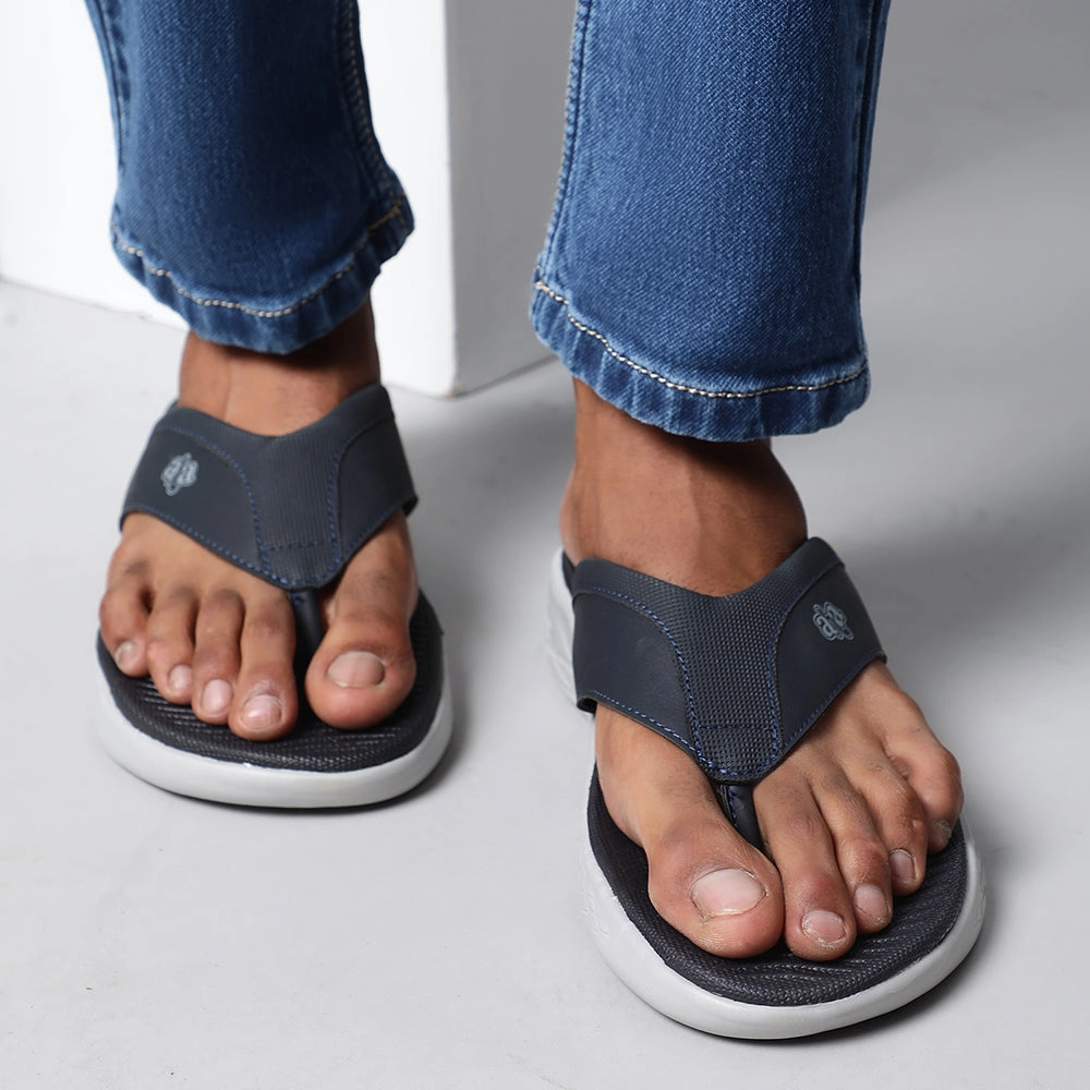 Coolers Casual Navy Blue Flip-Flop For Men IMPACT-6 By Liberty Compression Slippers