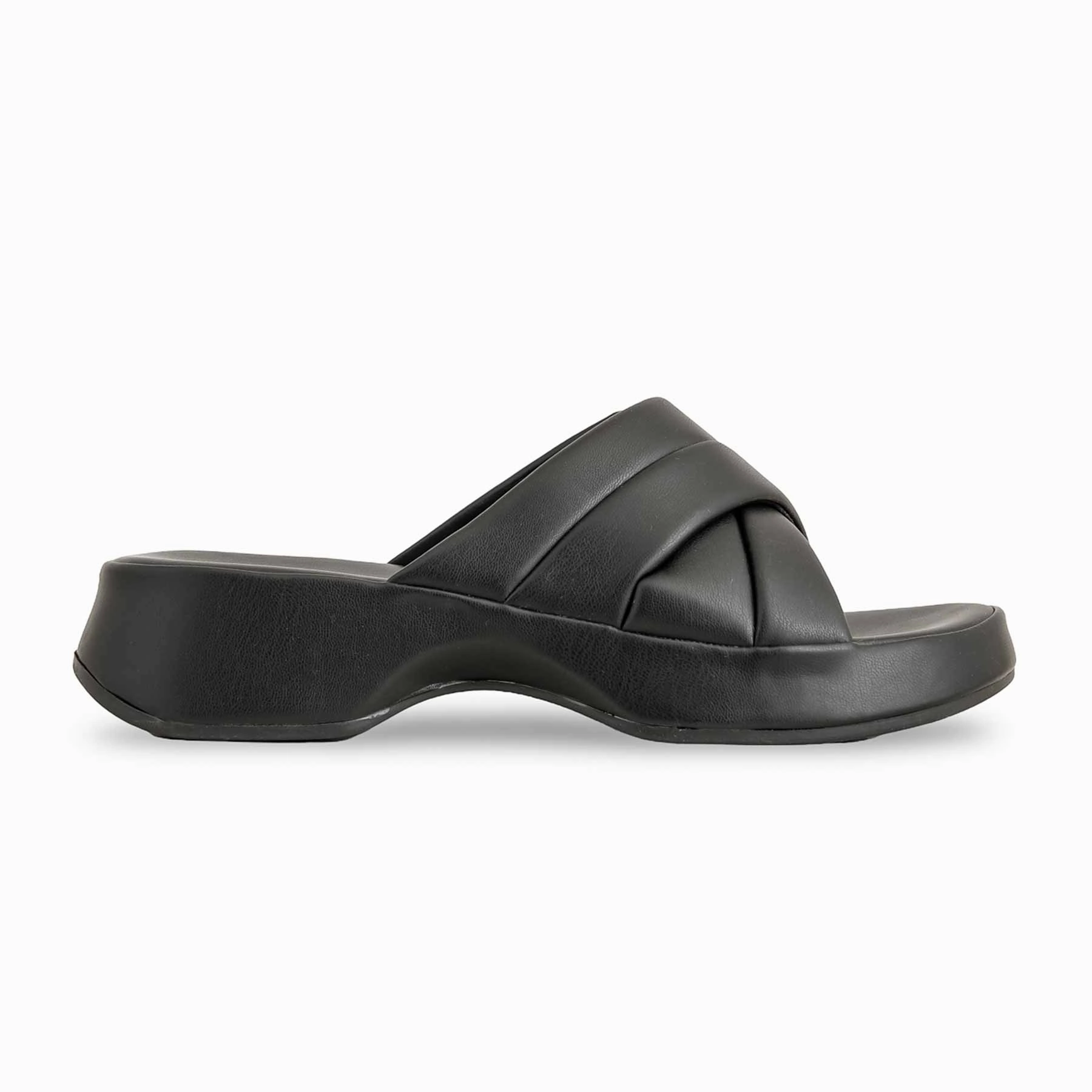 Metallic Slides Black Formal Slipper PU0355