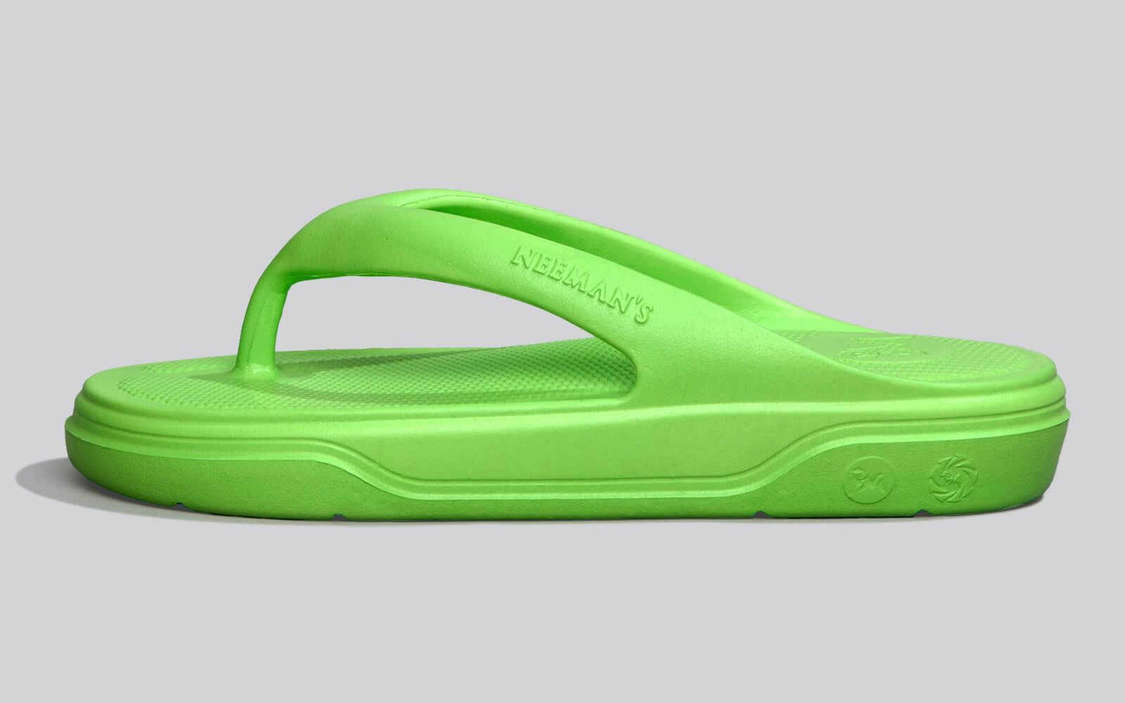 Cushers Flips For Men : Neon Green Pawpaw Slippers