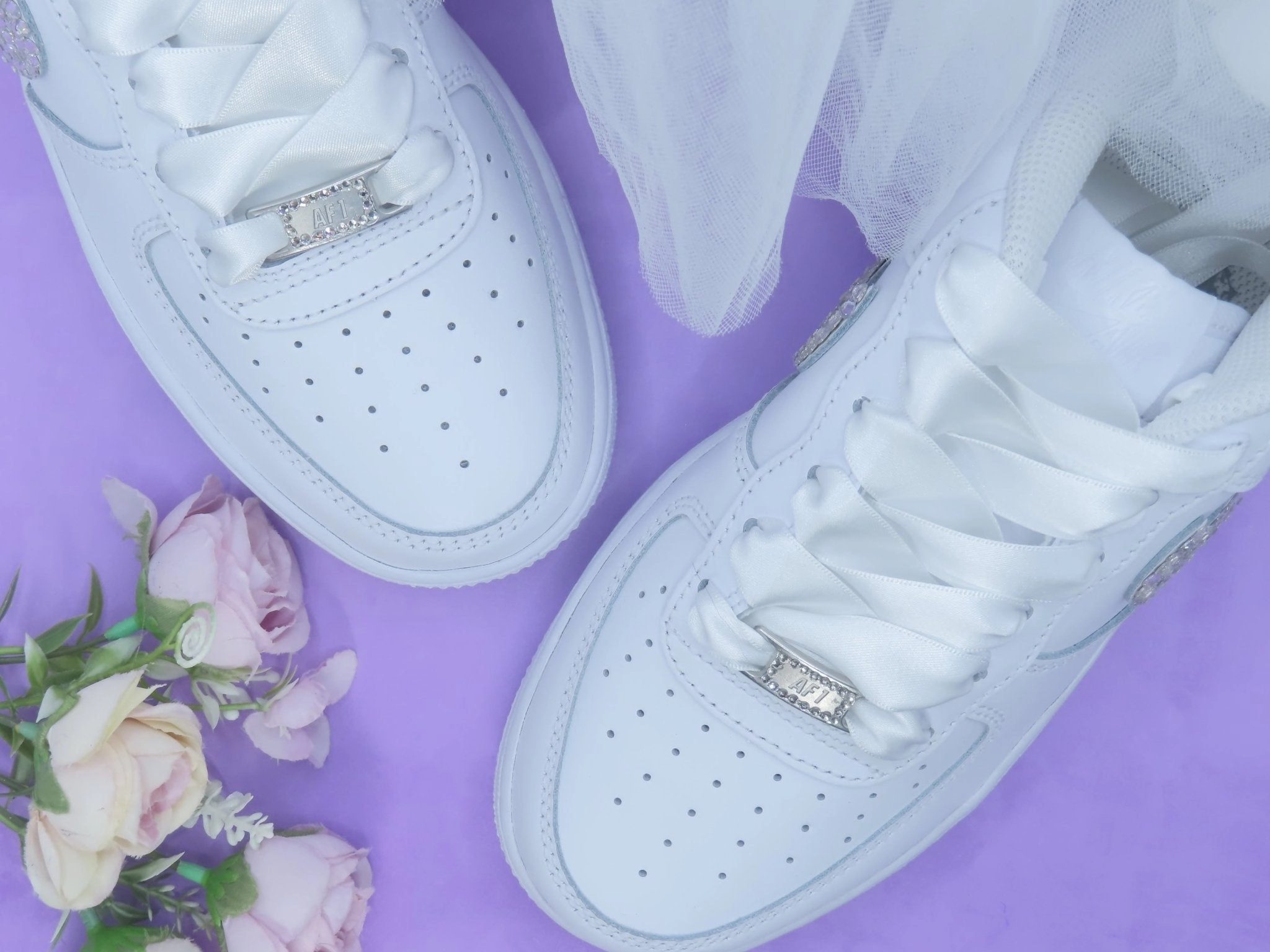 Custom Crystal Bridal Nike Air Force 1.. Lucy Charles Asics Shoes