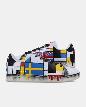 Customisable Hand Painted Adidas Mondrian with Flags Kobe Bryant Adidas Shoes 1997