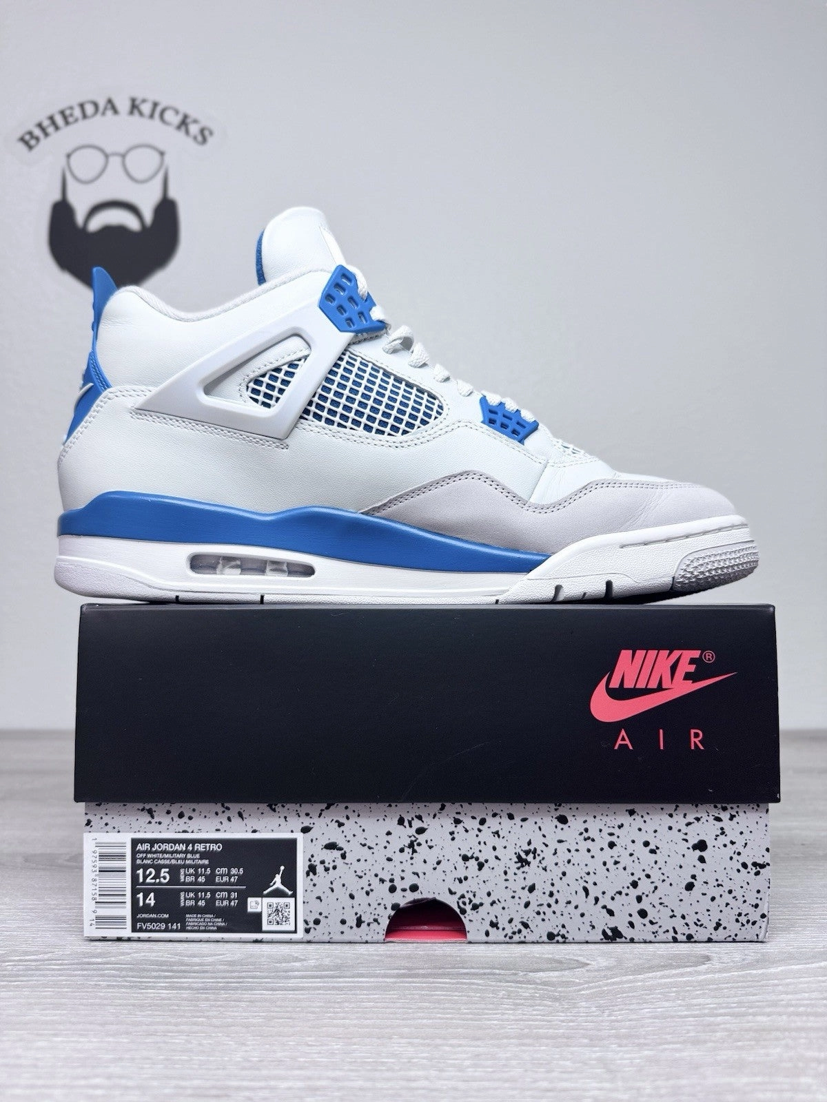 Asics High Ankle Shoes Volleyball Size 12.5 - Nike Air Jordan 4 Retro Shoes Preowned Military Blue FV5029-141