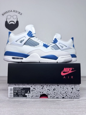 High Arch Shoes Asics Size 12.5 - Nike Air Jordan 4 Retro Shoes Preowned Military Blue FV5029-141