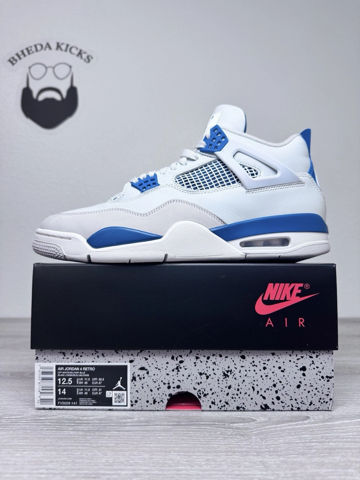 Asics Concrete Running Shoes Size 12.5 - Nike Air Jordan 4 Retro Shoes Preowned Military Blue FV5029-141