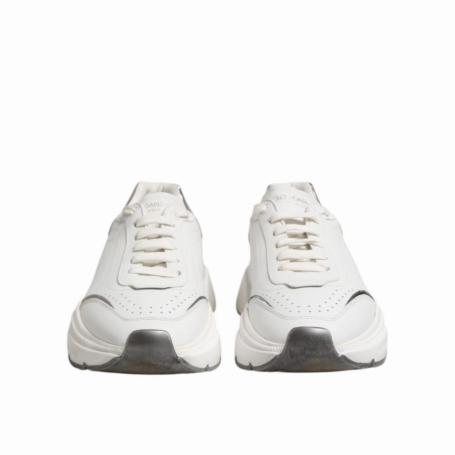 Dolce & Gabbana White Daymaster Leather Low Top Sneakers Shoes Adrenaline Sneakers