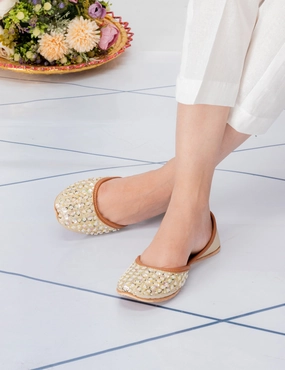 Golden | Fancy Khussa for Women Best Minimal Running Shoes