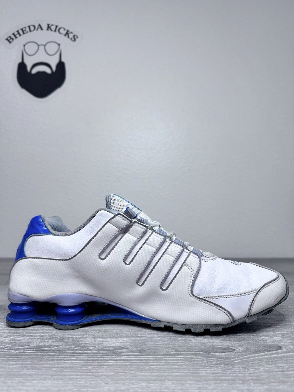 Size 15 - Nike Shox NZ SL Shoes Sneakers 2012 378341-140 Blue White Leather Asics Noosa Tri 15 Shoes