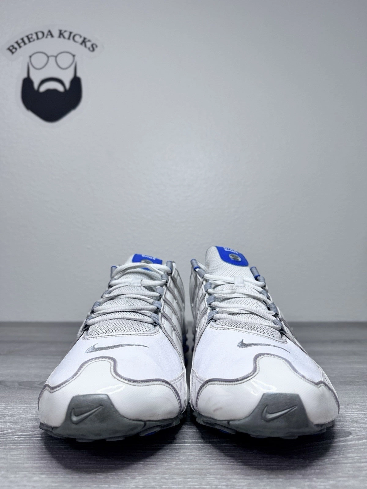 Size 15 - Nike Shox NZ SL Shoes Sneakers 2012 378341-140 Blue White Leather Asics 2000 Shoes
