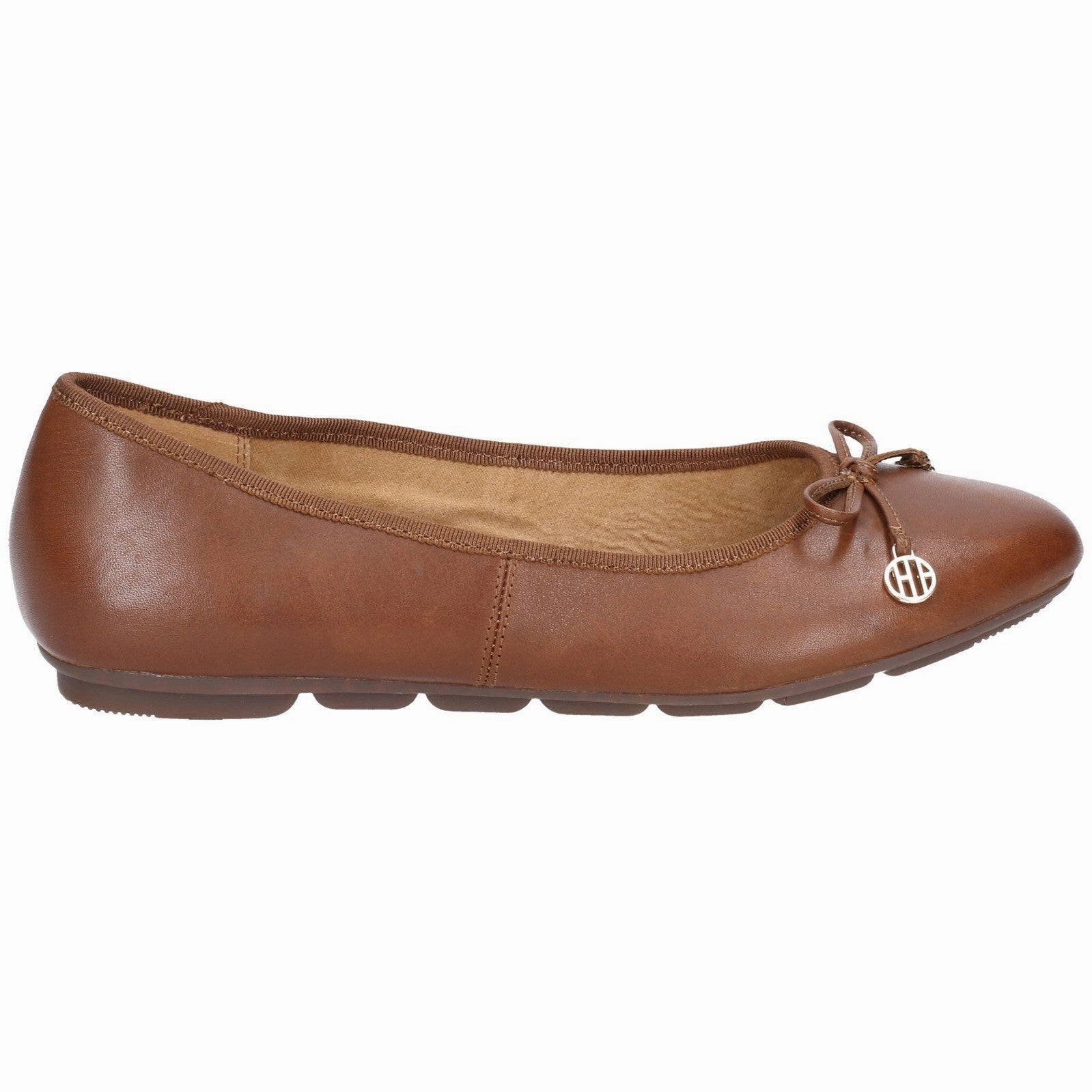 Brown Abby Bow Slip-On Ballet Shoes Perspex Flat Shoes