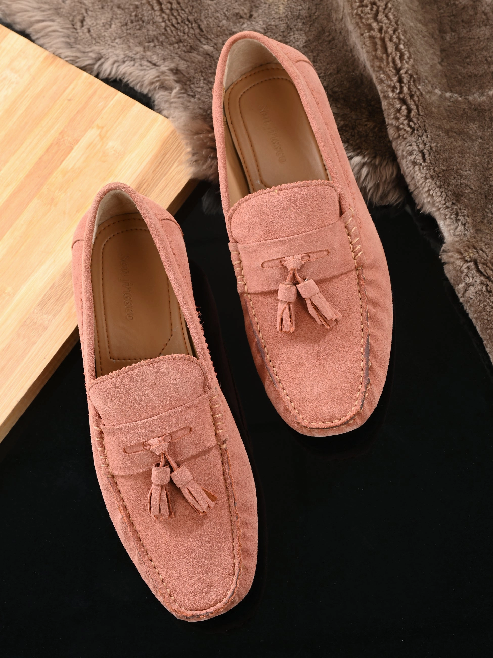 Platform Loafers With Tassels Dash Peach Driving Loafers